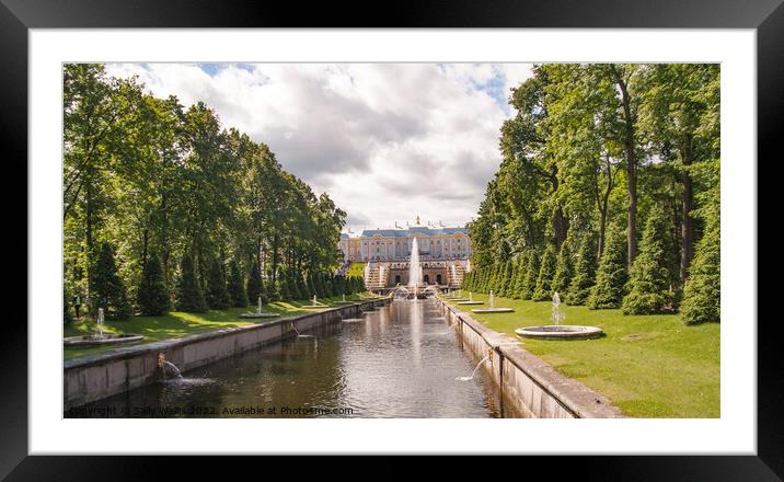 Marine Canal & Peterhof Palace Framed Mounted Print by Sally Wallis