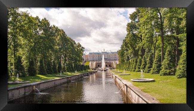 Marine Canal & Peterhof Palace Framed Print by Sally Wallis