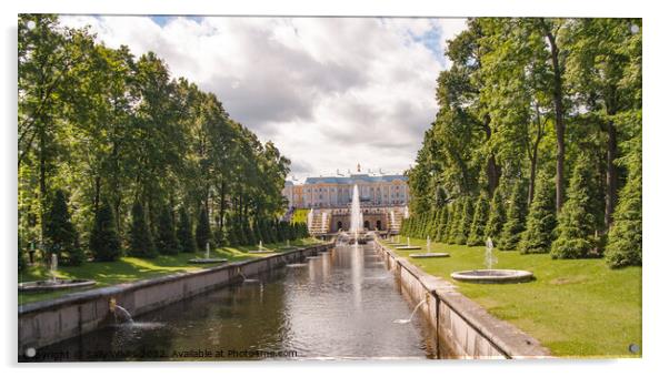 Marine Canal & Peterhof Palace Acrylic by Sally Wallis