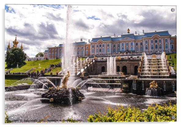 Peterhof Palace & Samson fountain Acrylic by Sally Wallis