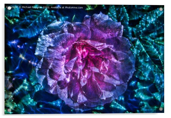 3D-Illustration of spring flowers with a high energy kirlian fie Acrylic by Michael Piepgras