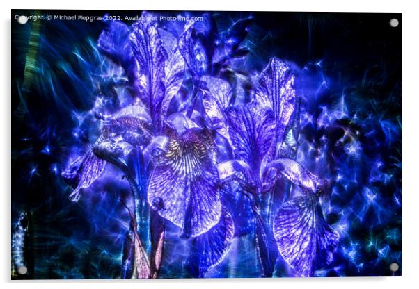 3D-Illustration of spring flowers with a high energy kirlian fie Acrylic by Michael Piepgras