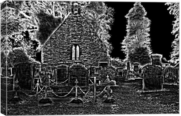Alloway Auld Kirk,  eerie church graveyard (abstra Canvas Print by Allan Durward Photography