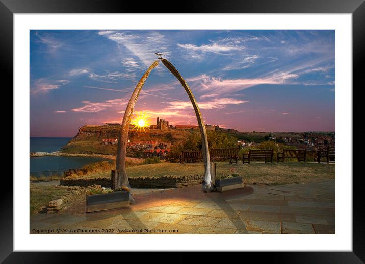 Whitby Whalebone Arch  Framed Mounted Print by Alison Chambers