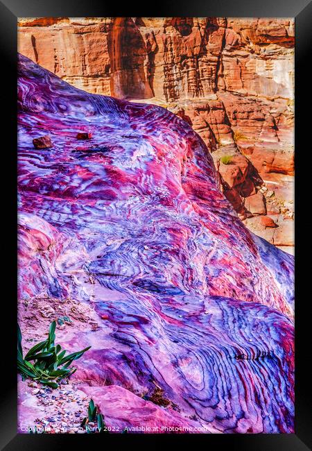 Rose Red Rock Royal Tomb Petra Jordan  Framed Print by William Perry