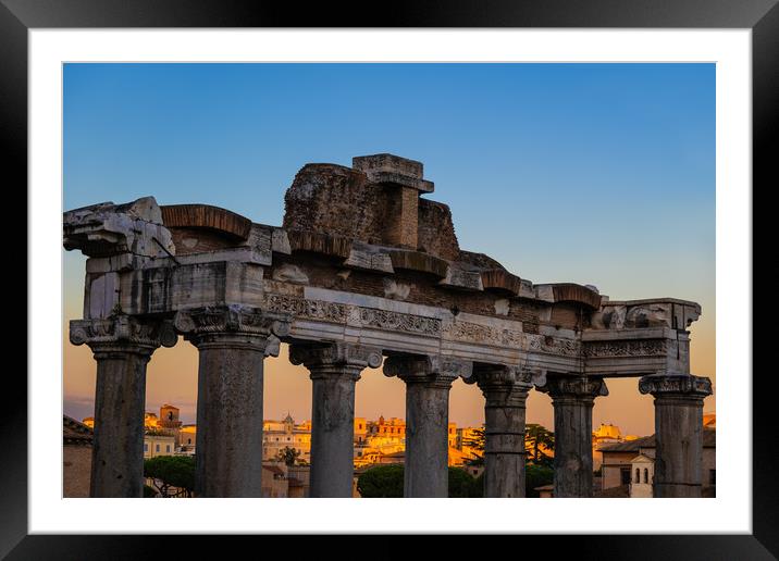 Temple of Saturn In Rome Framed Mounted Print by Artur Bogacki