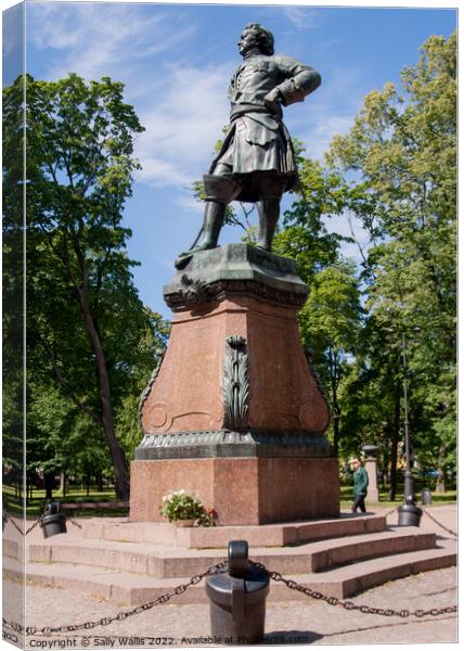 Monument to Peter The Great Canvas Print by Sally Wallis
