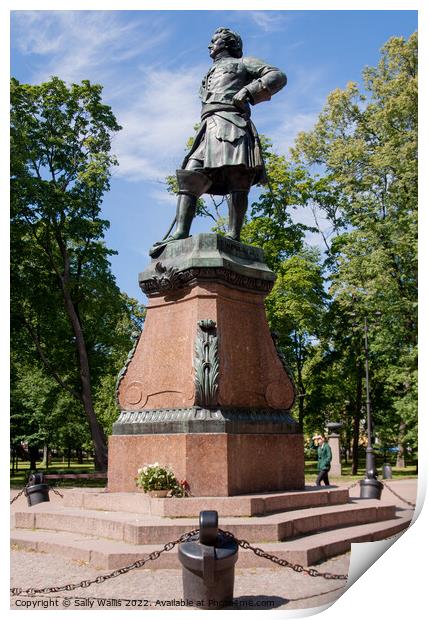 Monument to Peter The Great Print by Sally Wallis