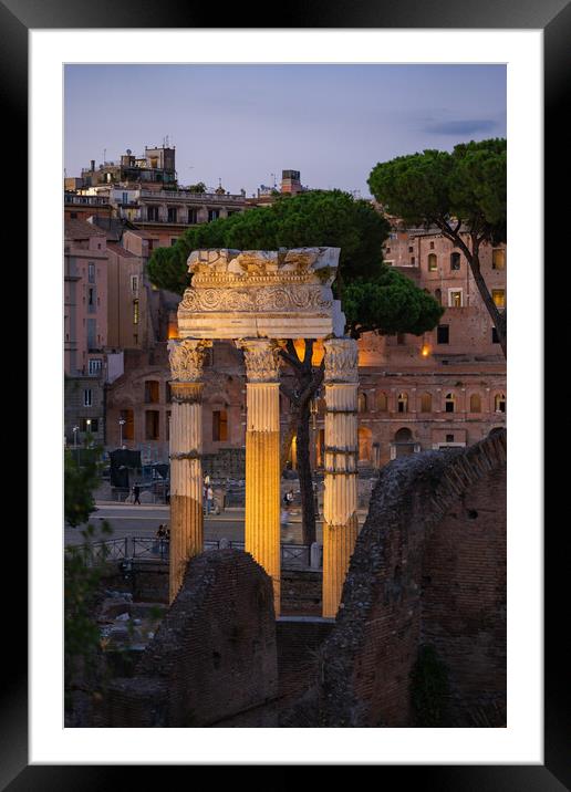 Temple of Venus Genetrix at Dusk in Rome Framed Mounted Print by Artur Bogacki