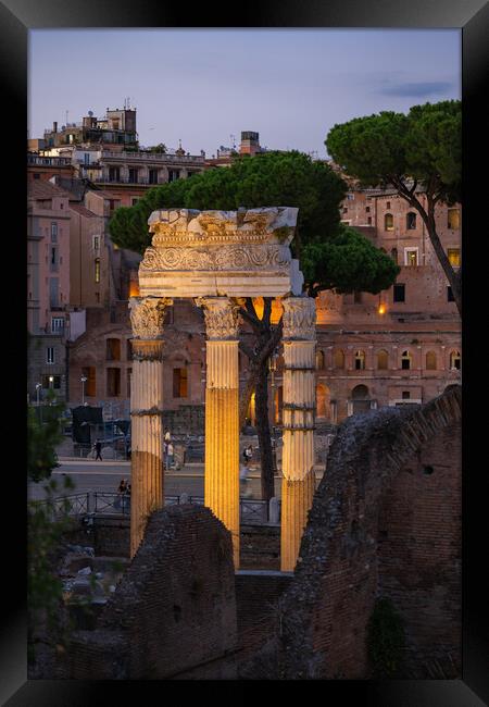 Temple of Venus Genetrix at Dusk in Rome Framed Print by Artur Bogacki