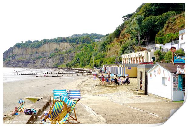 The Chine Beach at shanklin, Isle of Wight. Print by john hill