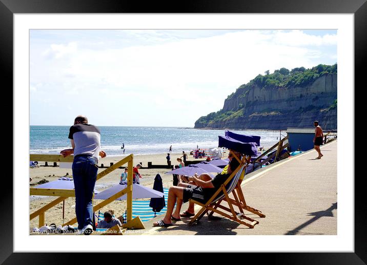 Relaxation, Clock tower beach Shanklin, Isle of Wight. Framed Mounted Print by john hill