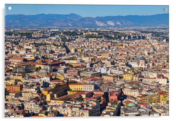 Naples City Aerial Cityscape In Italy Acrylic by Artur Bogacki