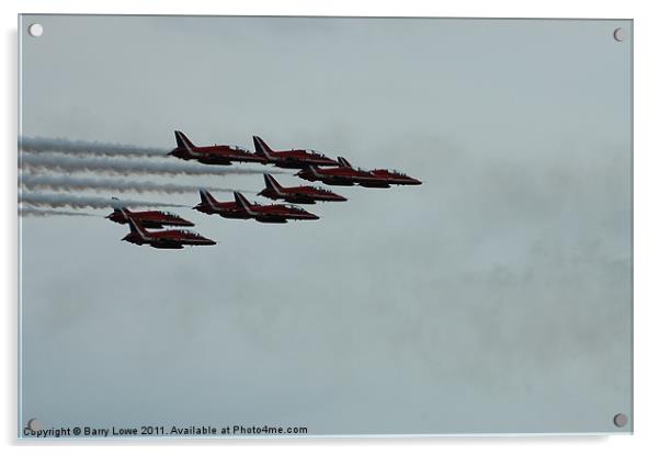 The Red Arrows Display Team Acrylic by Barry Lowe