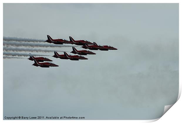 The Red Arrows Display Team Print by Barry Lowe