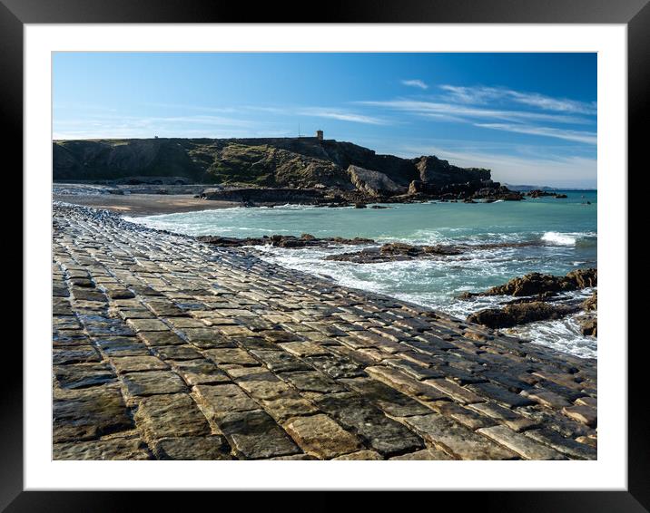 Bude Harbour Breakwater Framed Mounted Print by Tony Twyman