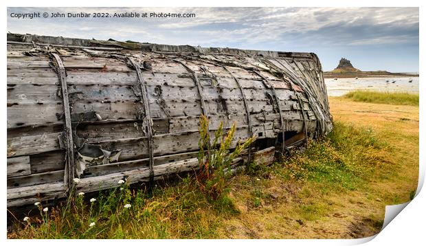 Lindisfarne Boat Shed Print by John Dunbar