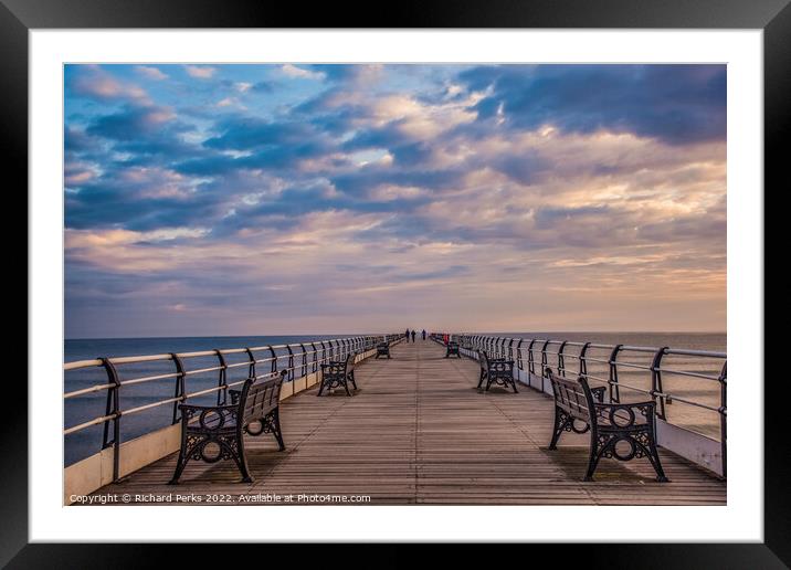 Clouds gather over Saltburn Pier Framed Mounted Print by Richard Perks