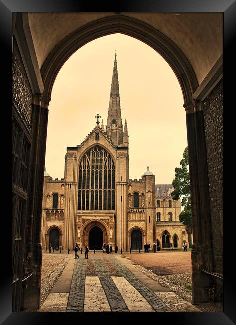 Norwich Cathedral through the Archway Framed Print by Joyce Storey