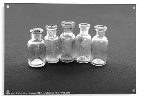Tiny Glass Bottles Acrylic by Christine Kerioak