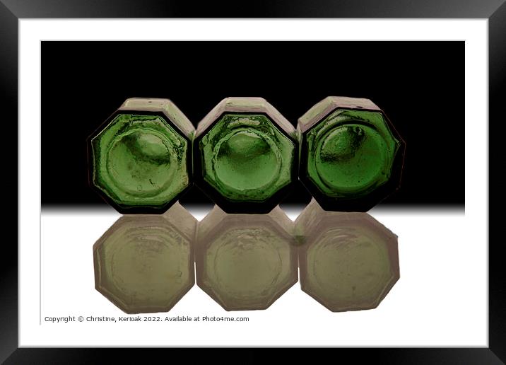 Bottles From A Different Angle Framed Mounted Print by Christine Kerioak