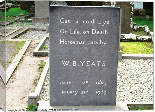 Memorial Stone for W.B. Yeats Canvas Print by Stephanie Moore