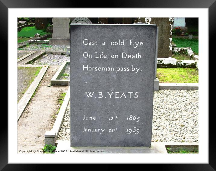 Memorial Stone for W.B. Yeats Framed Mounted Print by Stephanie Moore