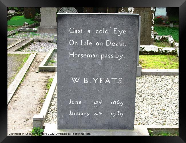 Memorial Stone for W.B. Yeats Framed Print by Stephanie Moore