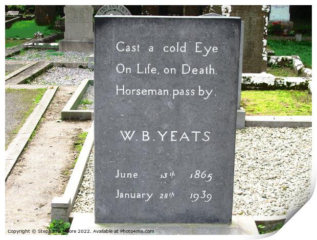 Memorial Stone for W.B. Yeats Print by Stephanie Moore