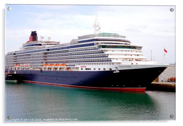 Queen Victoria cruise ship at Southampton. Acrylic by john hill