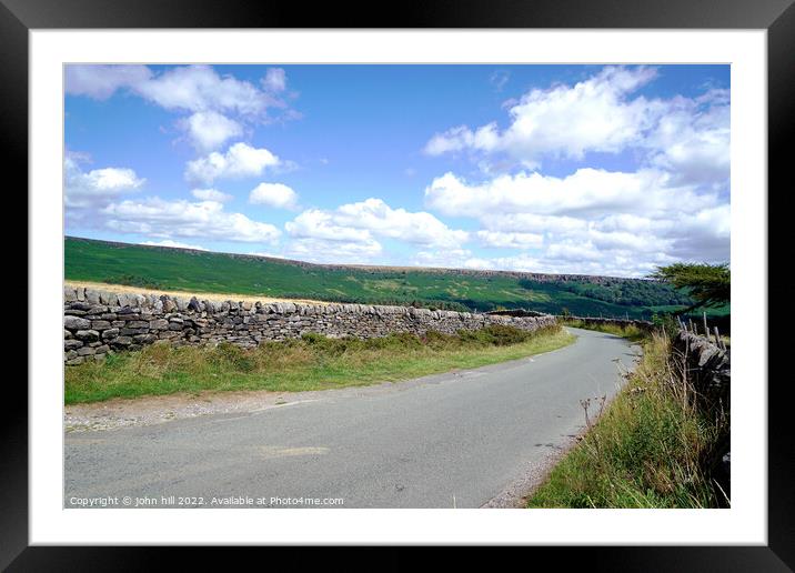 Looking towards Stanage Edge in Derbyshire. Framed Mounted Print by john hill