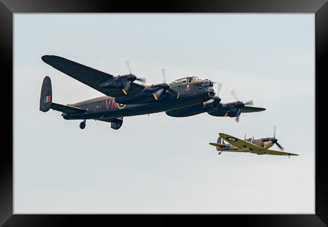 Avro Lancaster and Supermarine Spitfire Framed Print by J Biggadike