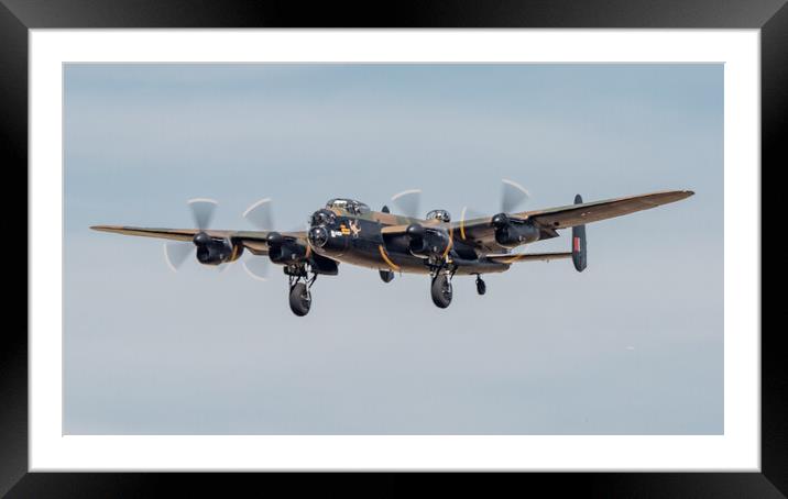 Lancaster Bomber Framed Mounted Print by J Biggadike