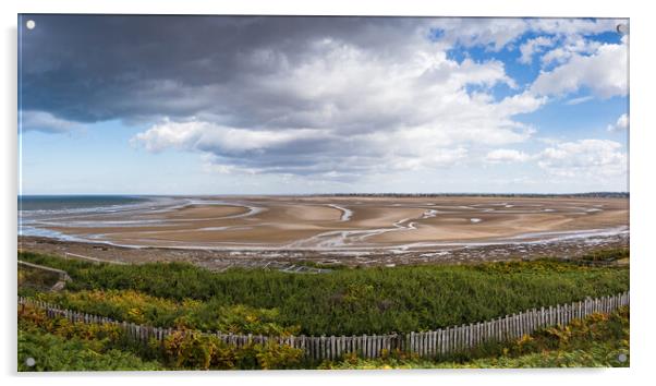 Holylake beach panorama  Acrylic by Jason Wells