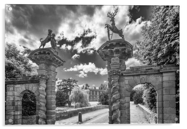 Gates to the hall. Acrylic by Bill Allsopp