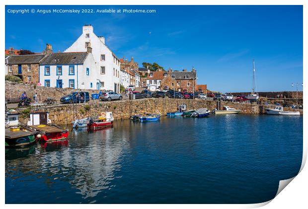 Boats in Crail harbour East Neuk of Fife Print by Angus McComiskey