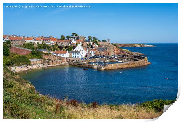 Crail harbour and beach in East Neuk of Fife Print by Angus McComiskey