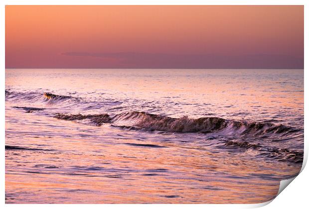 Beach at sunset. Print by Bill Allsopp