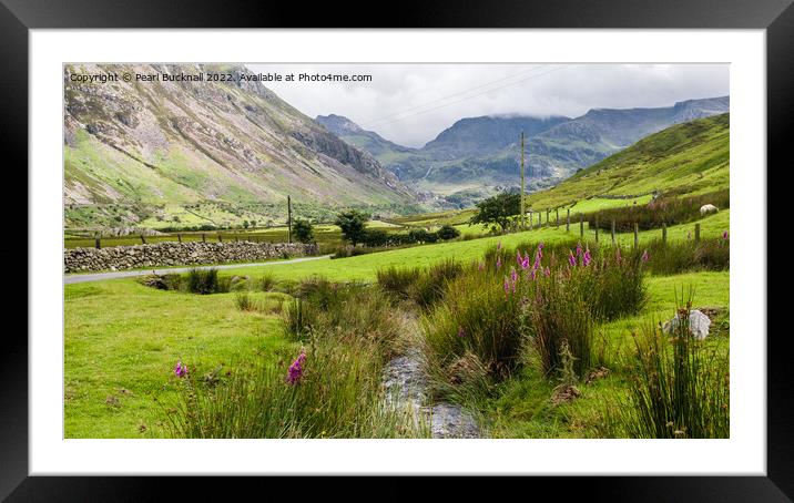 Nant Ffrancon Valley in Snowdonia Framed Mounted Print by Pearl Bucknall