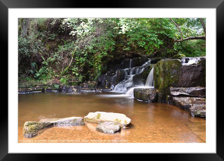 The Waterfalls at Hareshaw Linn, Bellingham  Framed Mounted Print by EMMA DANCE PHOTOGRAPHY