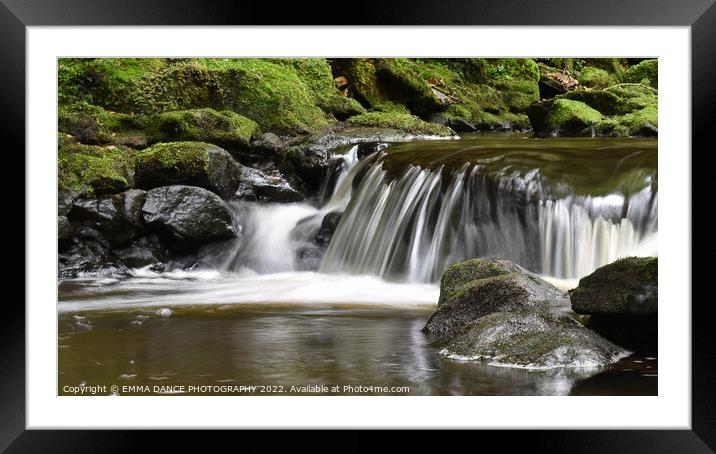 The Waterfalls at Hareshaw Linn, Bellingham  Framed Mounted Print by EMMA DANCE PHOTOGRAPHY
