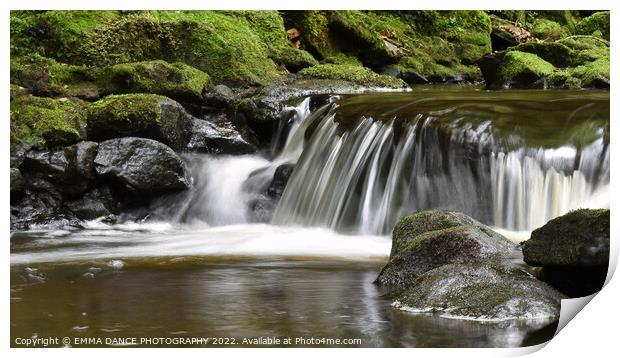 The Waterfalls at Hareshaw Linn, Bellingham  Print by EMMA DANCE PHOTOGRAPHY