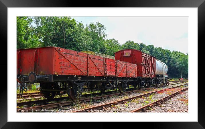 Wooden Wagons and Tanker Framed Mounted Print by GJS Photography Artist