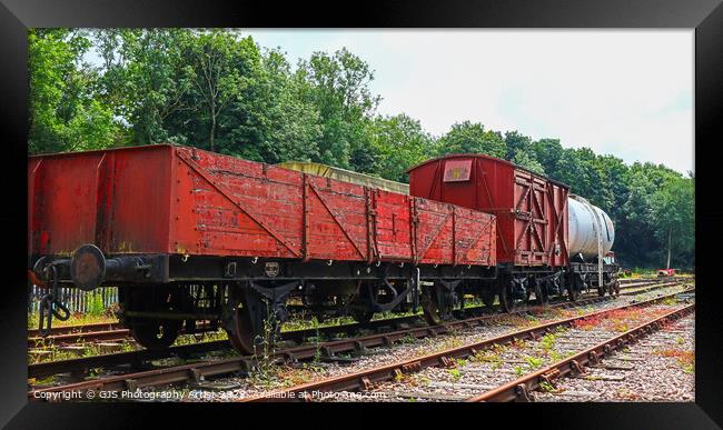 Wooden Wagons and Tanker Framed Print by GJS Photography Artist
