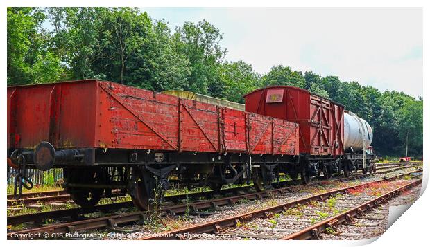 Wooden Wagons and Tanker Print by GJS Photography Artist