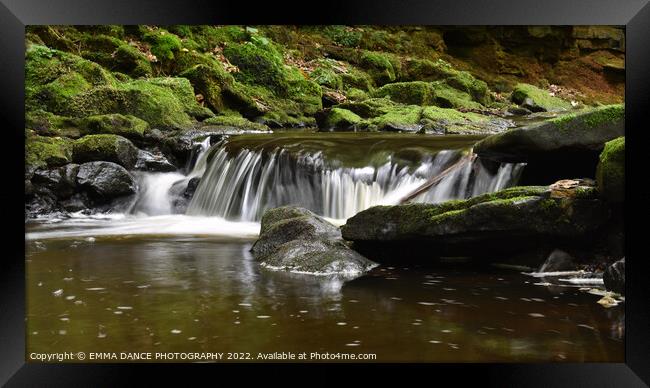 The Waterfalls at Hareshaw Linn, Bellingham  Framed Print by EMMA DANCE PHOTOGRAPHY