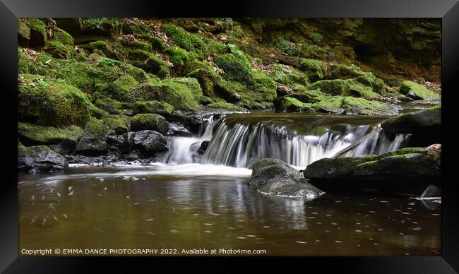 The Waterfalls at Hareshaw Linn, Bellingham Framed Print by EMMA DANCE PHOTOGRAPHY