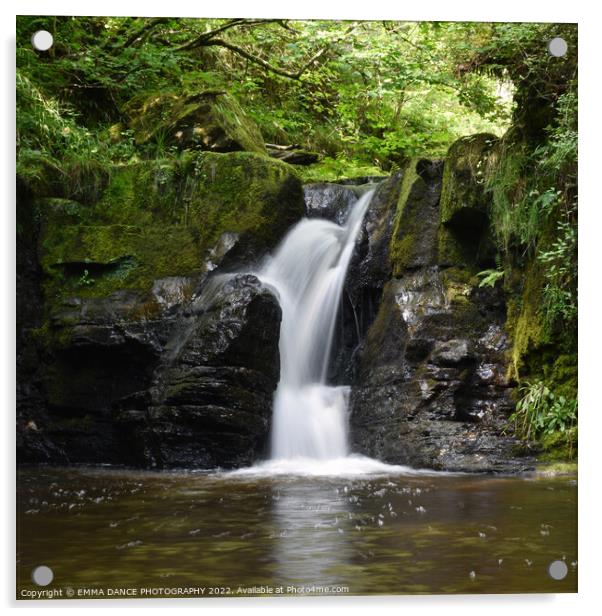 The Waterfalls at Hareshaw Linn, Bellingham Acrylic by EMMA DANCE PHOTOGRAPHY