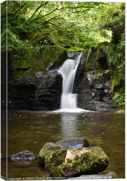 The Waterfalls at Hareshaw Linn, Bellingham Canvas Print by EMMA DANCE PHOTOGRAPHY