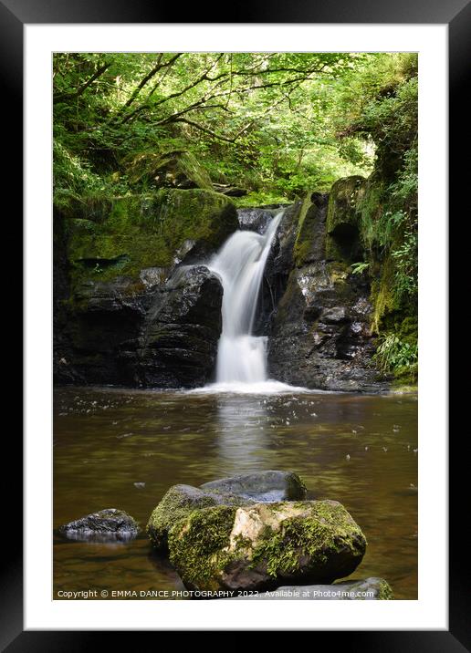 The Waterfalls at Hareshaw Linn, Bellingham Framed Mounted Print by EMMA DANCE PHOTOGRAPHY